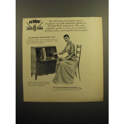 1957 Du Mont Governor Winthrop Hi-Fi Advertisement