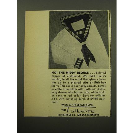 1959 Talbots Fashion Ad - Ho! The Middy blouse