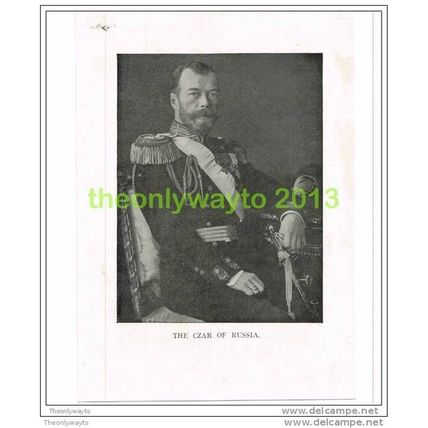 THE CZAR OF RUSSIA, BOOK ILLUSTRATION c1914