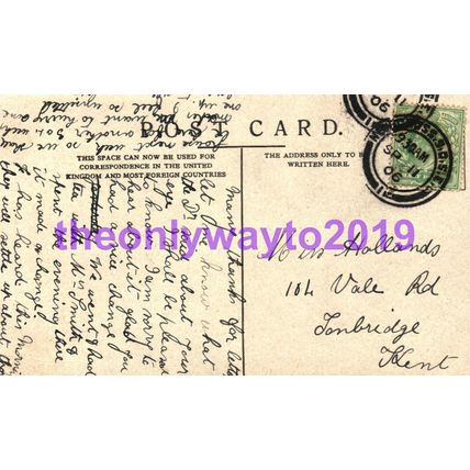 Garricks Villa, Hampton, Surrey, Postcard 1906