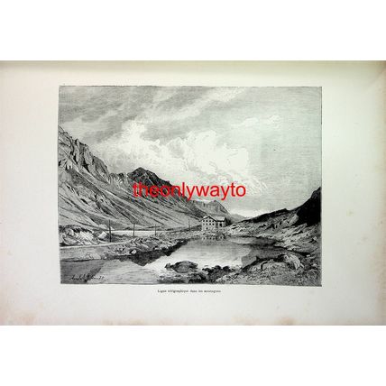 Telegraph Lines In The Mountains, France, Book Illustration (Print), 1895