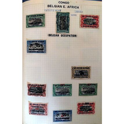 Belgian Occupation of German East Africa 1916 to 1922 issues x11