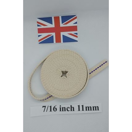 Oil lamp wick or heater flat British made 36 inches long 7/16 inch or 11 mm wide