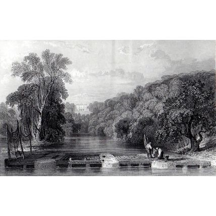 CORBY CASTLE, CUMBERLAND 1858 William Floyd - Thomas Allom ENGRAVING