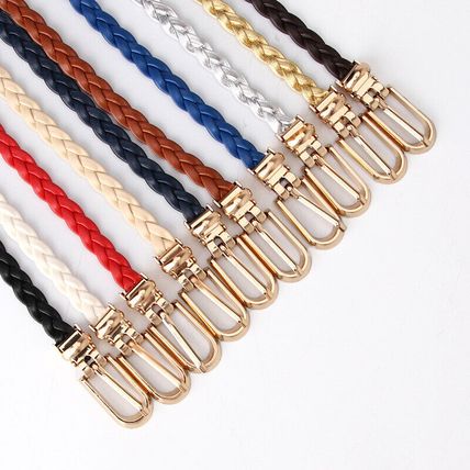 Women's Woven Belt Slim High-End Sense Dress Suit Thin Pin Buckle Belt