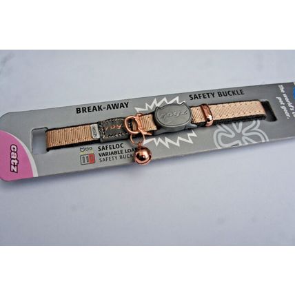 ROGZ URBAN Safety Breakaway Cat Collars With Soft Back & Rose Gold Detail & Tags