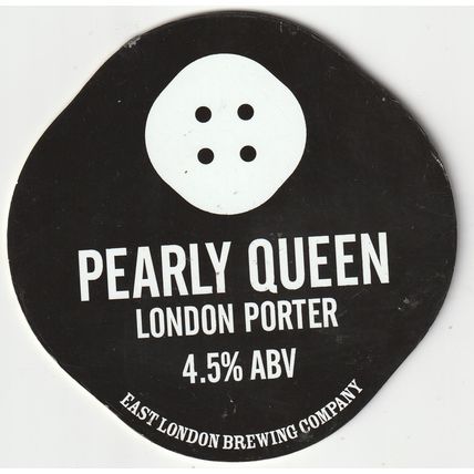 USED PUMP CLIP FRONT - EAST LONDON BREWING COMPANY - PEARLY QUEEN LONDON PORTER