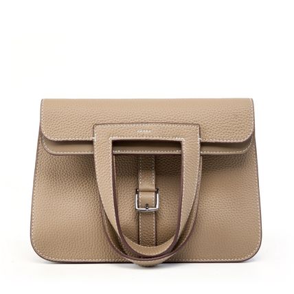 Womens Genuine Leather Casual Handbags Grey