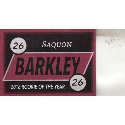 SAQUON BARKLEY 2018 ROOKIE AUTOGRAPHED NEW YORK GIANTS SUPER BOWL CHAMPION RB
