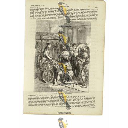 Egyptian Exiles Appeal to Empress Eudoxia & Chrysostom, Book Illustration, 1870