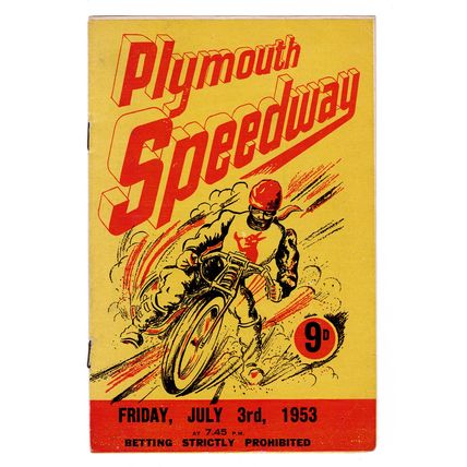 Plymouth v Ipswich 1953 speedway programme