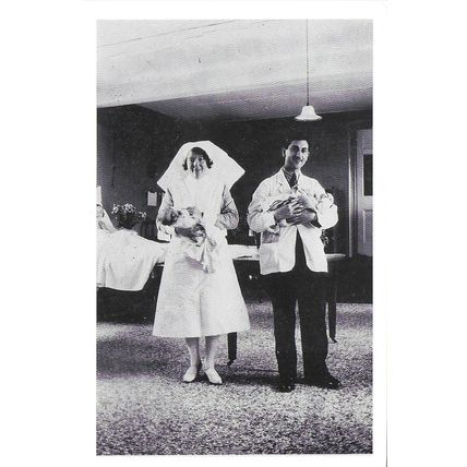 Postcard Newborn Baby Doctor Midwife St Mary's Hospital Kettering 1931 Nostalgia