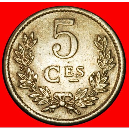 Ⰶ BELGIUM:LUXEMBOURG★5 CENTIMES 1924 CROWN & DEFORMED STARS★LOW START★NO RESERVE