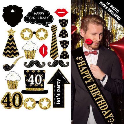 40Th Birthday Decorations for Men Women - (76Pack) Black Gold Party Banner, Penn