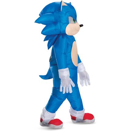Disguise Sonic Inflatable Kids Costume, Official Sonic Move 3 Inflating Costume