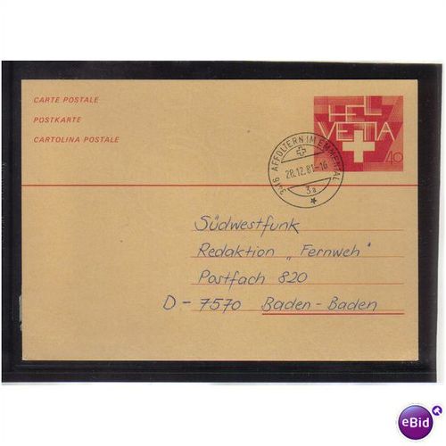 1981 SWITZERLAND POSTCARD 40C AFFOLTERNIMEMMENTAL 2