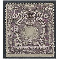 British East Africa 1890 SG17 3 Rupees Slate Purple Mounted Mint . .