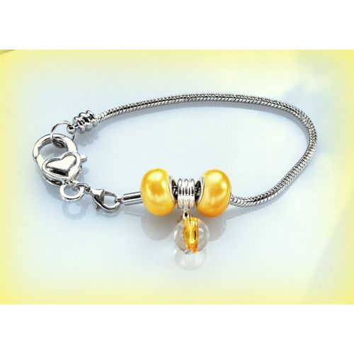 Silver Tone Bracelet Love Heart Lobster Clasp European Bead Craft Jewellery 2216