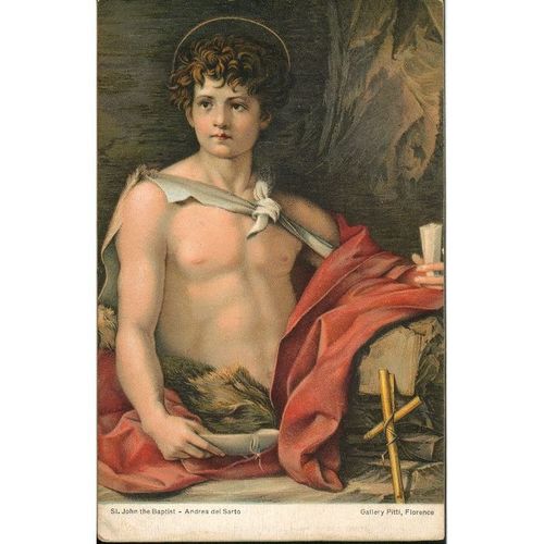 Vintage GB Postcard - St. John The Baptist - Andrea Del Sarto - Florence