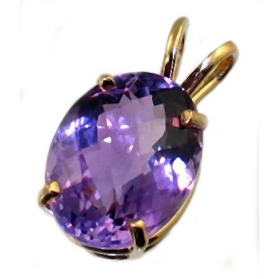 Amethyst, 14KY Gold Pendant, P004