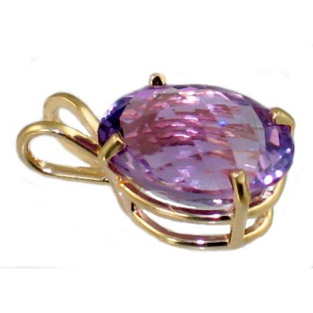 Amethyst, 14KY Gold Pendant, P004