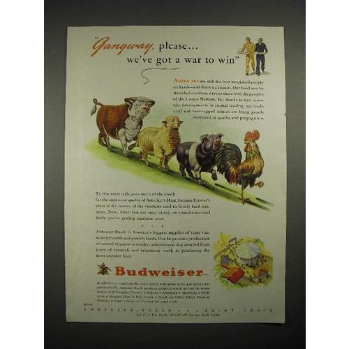 1944 Budweiser Beer Ad - We've Got a War to Win