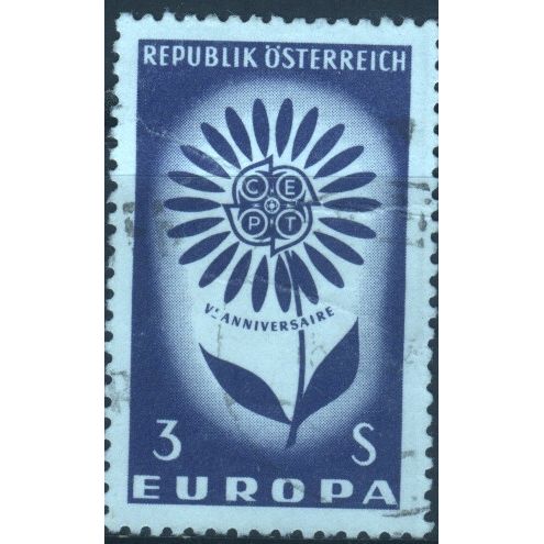 Austria 1965 - SG1437 - 3s blue - "Europa" Flower - used