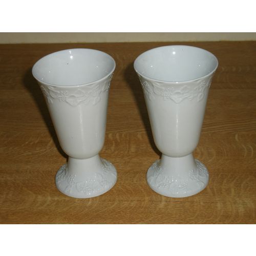 Two Beautiful Vintage French Botanical Goblets