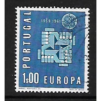 PORTUGAL 1961 EUROPA 1e LIGHT BLUE BLUE SG1193 FINE USED
