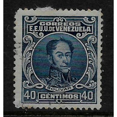 VENEZUELA 1915 40c BLUE SIMON BOLIVAR SG 385 FINE USED