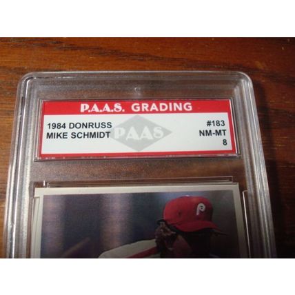 1984 Donruss, Graded Near Mint 8, MIKE SCHMIDT, HOF, Phillies