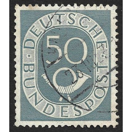 GERMANY 1952 Numeral-Posthorn 50pf Sc#681 - USED @M508
