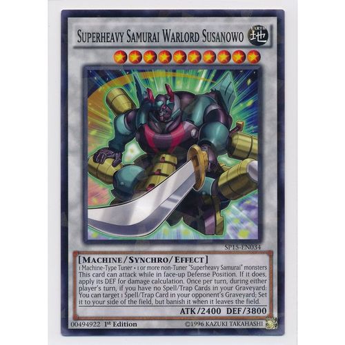 YuGiOh Arc-V SP15-EN034 Superheavy Samurai Warlord Susanowo Shatterfoil 1st Ed