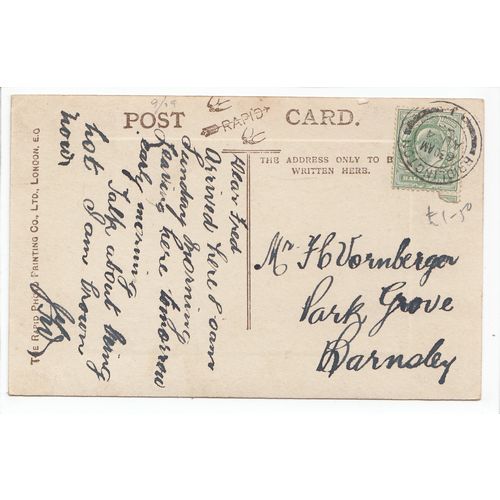 Rough Sea at the Pier Bridlington 1908 RP Postcard