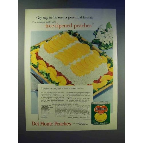 1955 Del Monte Peaches Ad - Cottage Cheese Salad