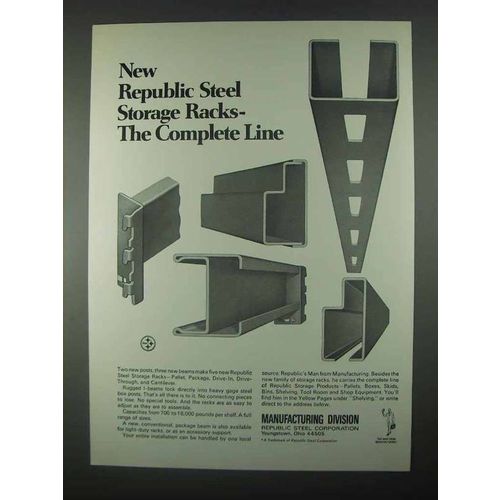 1967 Republic Steel Ad - Storage Racks Complete Line