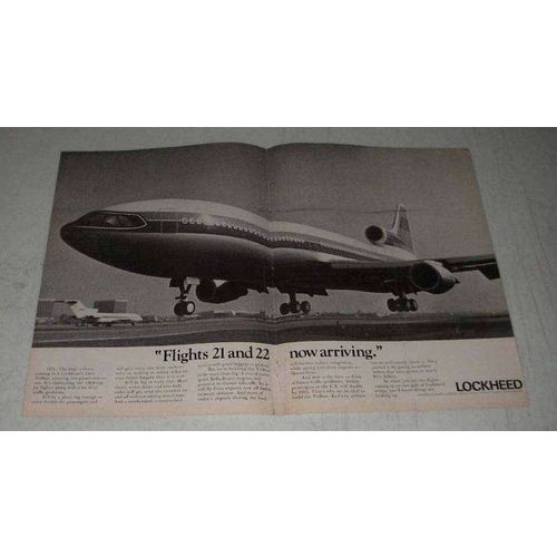 1969 Lockheed 1011 TriStar Plane Ad - Flights 21 and 22