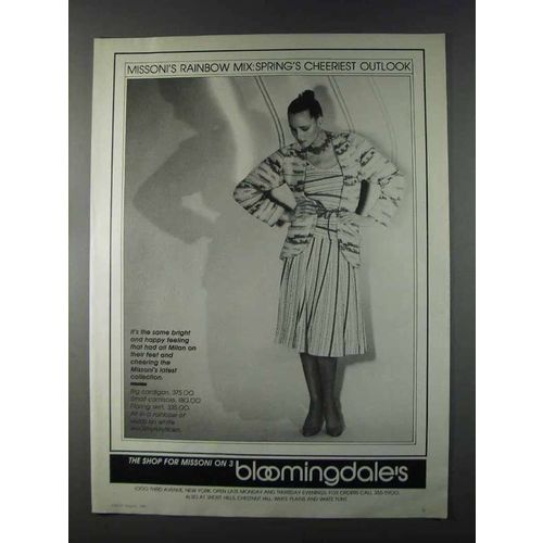 1980 Missoni Fashion Ad - Big Cardigan, Small Camisole