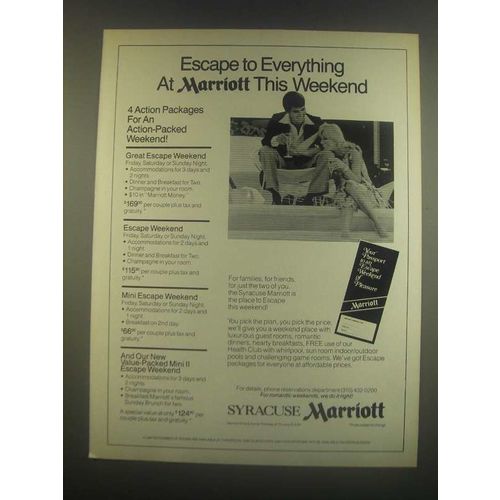 1985 Syracuse Marriott Ad - Escape to Everything