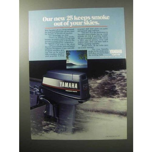 1987 Yamaha Outboard Motor Ad - Keeps Smoke Out