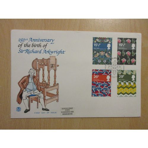 1982 British Textiles FDC Stuart Cover Bureau Postmark