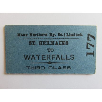 Isle of Man Manx Northern Railway St Germains-Waterfalls Ticket #724