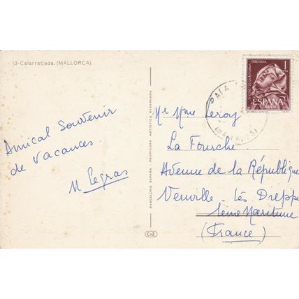 Mallorca Calarratjada Spain Postcard posted VGC