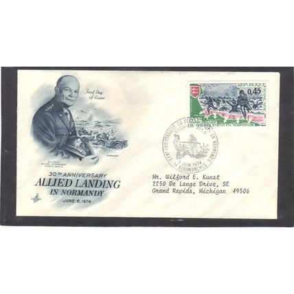 Event 30th VE Day Art Craft ,45 Landing (Cachet-Typed/A) CV42245
