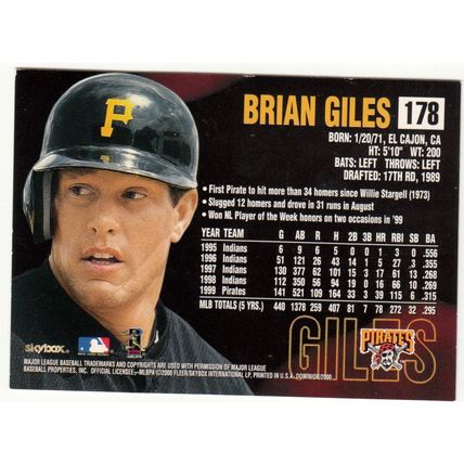2000 Skybox Dominion baseball card 178 Brian Giles
