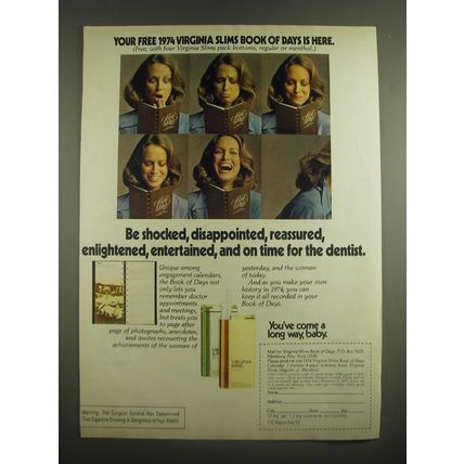 1973 Virginia Slims Cigarettes Advertisement