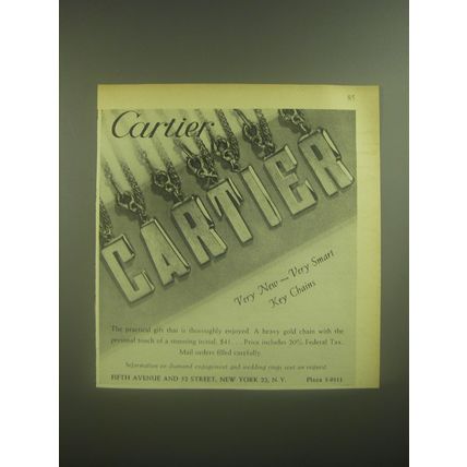 1945 Cartier Key Chains Advertisement - Very new - Very Smart Key Chains