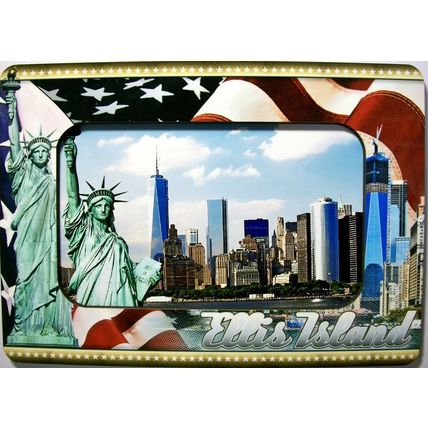 Ellis Island New York Picture Frame Fridge Magnet