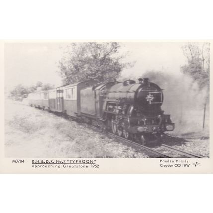 RH&DR No 7 Train Typhoon At Greatstone Postcard