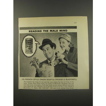 1956 Crosse & Blackwell French Style Onion Soup Ad - Reading the Male Mind